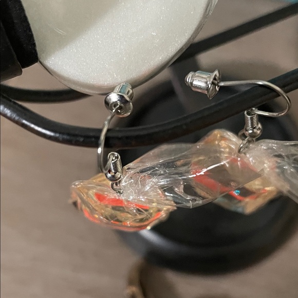 Hand Crafted Gold Fish Earrings - Picture 3 of 8